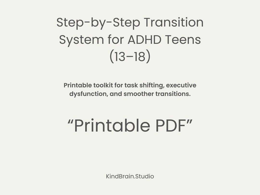 ADHD Teen Transition Toolkit | Executive Dysfunction Help, Task ...