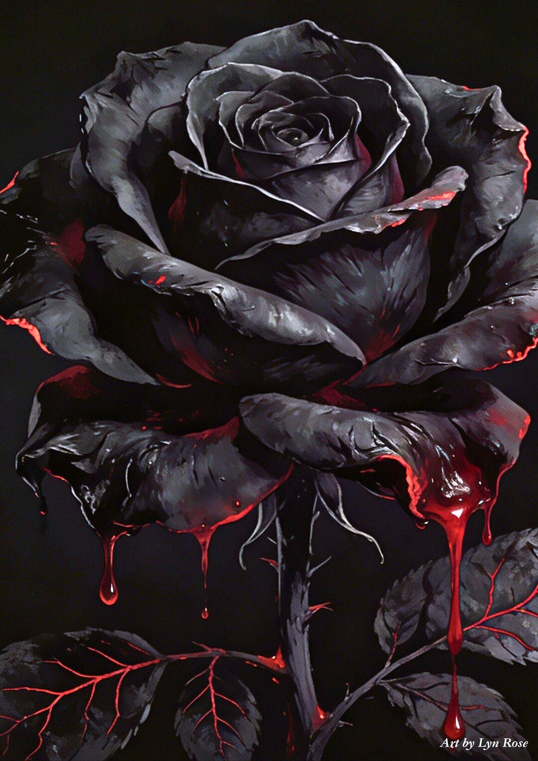 Blood Rose — Dark Gothic Art Print | Lyn Rose - Etsy