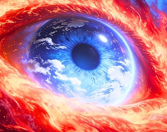 Solar Eye — The Watchers of Creation | Digital Art Print | Cosmic Wall Art | Celestial Home Decor
