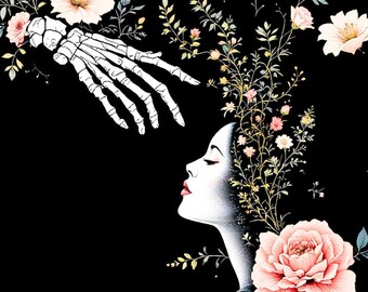 Touched By Death — Dark Floral Art Print | Lyn Rose