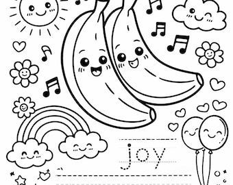 Fruit of the Spirit Coloring Pages | Toddler Bible Activity, Preschool Homeschool (Digital Download)