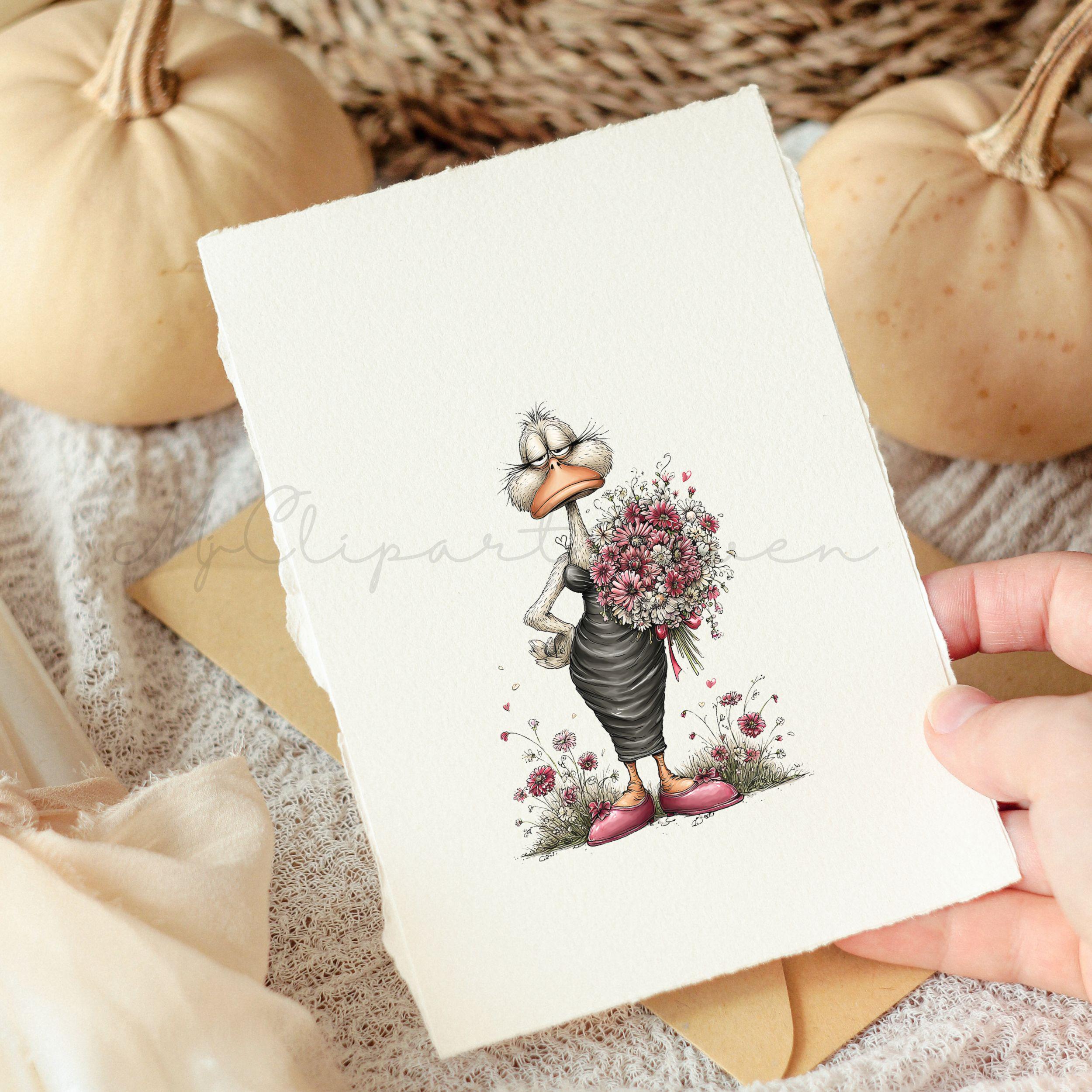 20 PNG Chic Duck Clipart, Whimsical Floral Ducks, Vintage Ducklings ...