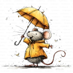 23 PNG ensemble de cliparts drôles de souris, souris mignonne d'escalade, animal jaune fantaisiste, travaux manuels, projets