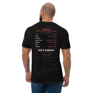 Corvette C8 Spec Chart T-Shirt | Joe's Garage Performance Cheat Sheet