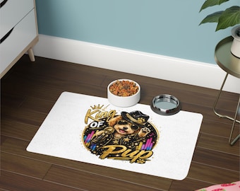 King of Pup huisdierenmat | Muzikale hondenvoermat van 12x18 cm