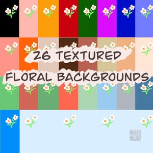 Rustic Daisy Seamless Pattern Bundle – 26 Textured Floral Backgrounds | Hand-Drawn Imperfect Cottagecore Repeat