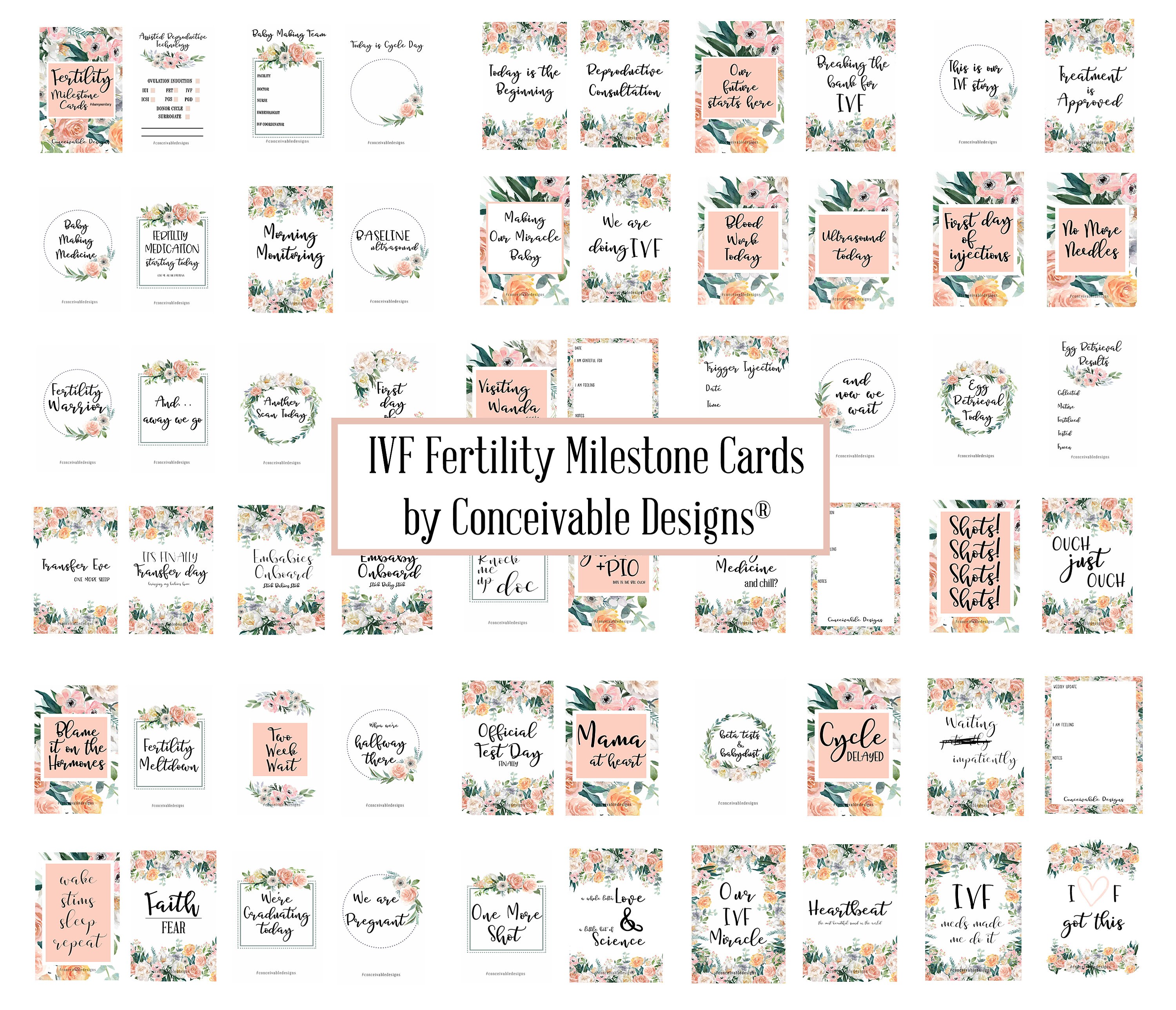 Bloom IVF Fertility Milestone Cards by Conceivable Designs® - Etsy
