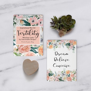 Mini ensemble de cartes jalons de fertilité inspirantes par Conceivable Designs® in Bloom
