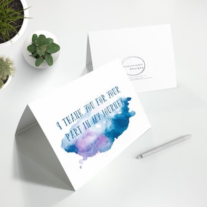 Te agradezco tu parte en mi viaje Tarjeta de Felicitación de Fertilidad