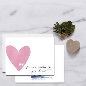 Siempre escrito en su corazón (Dos Corazones) Tarjeta de Apoyo de Dolor y Aborto Espontáneo