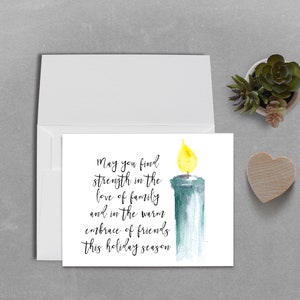 DESCARGA INSTANTE Tarjeta de condolencia navideña con velas