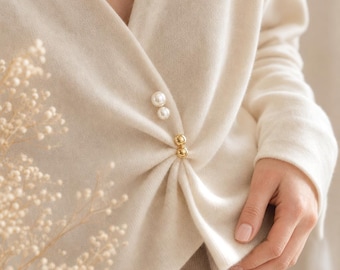 Perle Cardigan Clip für Frauen, Pullover Taille Cincher, Mode Outfit Hack Accessoire, elegante Kleidung Pin