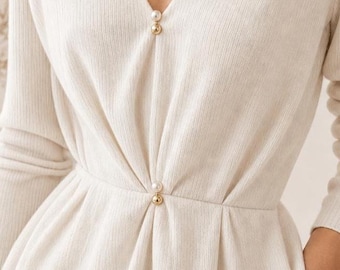 Guldfärgade pärlklämmor set om 6 för kvinnor, elegant midjeband, klänningsspänne utan syning, kofta-tillbehör