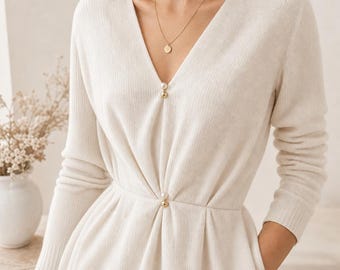 Gold Pearl Clip Set of 6 for Women, Elegant Waist Cincher Pin, No Sew Dress Tightener, Cardigan Clip Accessory