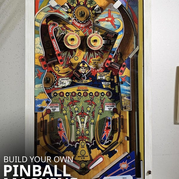 Zaccaria Aerobatics Pinball Model Kit 1:4 Scale DIY Arcade Replica Handmade Retro Game Room Decor Collectible Gift for Gamers