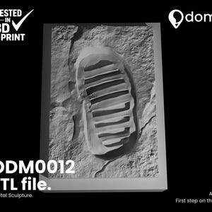 3D-gedruckte Mondfußabdruck-Skulptur | Hochdetaillierte künstlerische Dekoration