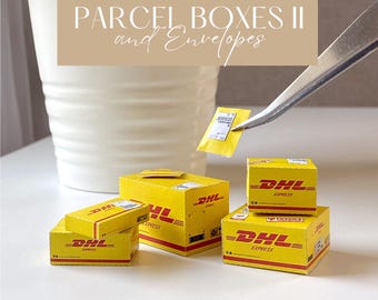 Cajas y sobres en miniatura, kit DIY a escala 1:12 (descarga en PDF)