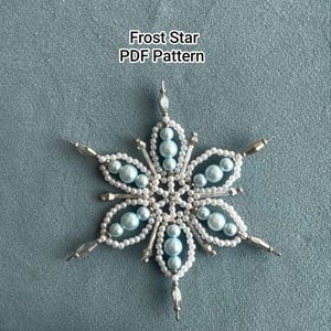 Frost Star Snowflake Pattern. Pearl Lace Collection.