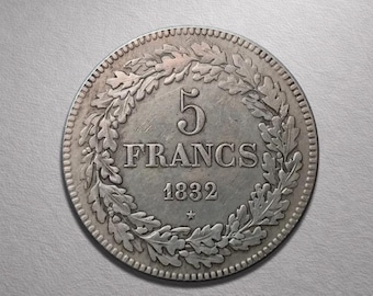 Belgien 5 francs mynt från 1832