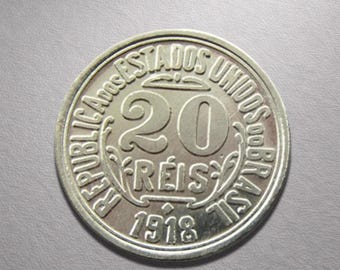 Brasilien 1918 20 Reis mynt