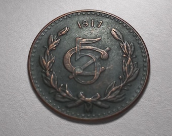 5 mexikanska centavos 1917-mynt