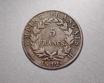 5 Francs 1812 Frankrike Napoleone Empire mynt