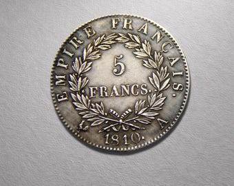 5 Francs 1810 Frankrike Napoleone Empire mynt