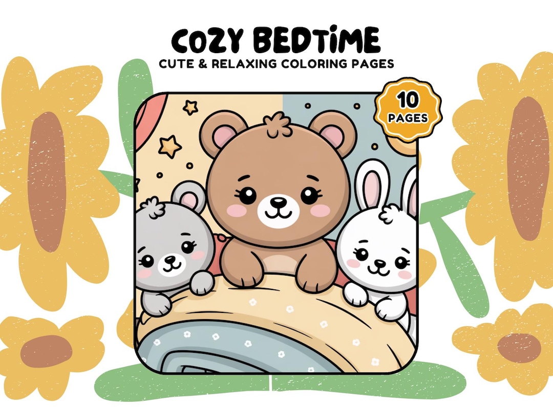 Cozy Bedtime Routine Coloring Pages for Kids, Night Routine Activity ...