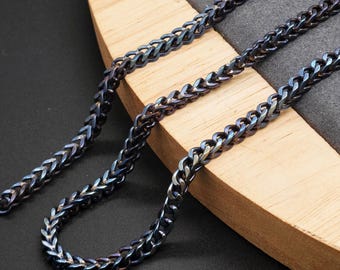 Titanium iriserend geanodiseerde vossenstaartketting 4 mm