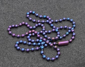 3 mm geanodiseerde titanium bolletjesketting hypoallergeen