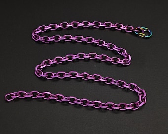 Titanium geanodiseerde roze-paarse ankerketting 7 mm