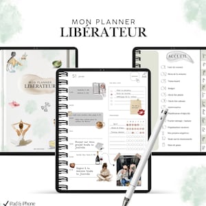 Planner digital organisation & charge mentale pour femmes | Planner non daté | PDF cliquable iPad | GoodNotes | +110 pages