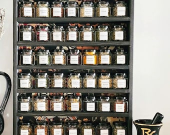 Herbalist Shelf | Herb Storage Display | Wall Spics Rack | Ritual Herb Kit Wellness Gift | Apothecary