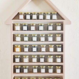 Herbal Starter Kit with Shelf | Apothecary Herb Set | Herbalism Bundle Kit | Organic Herbs Reusable Glass Jars image 3