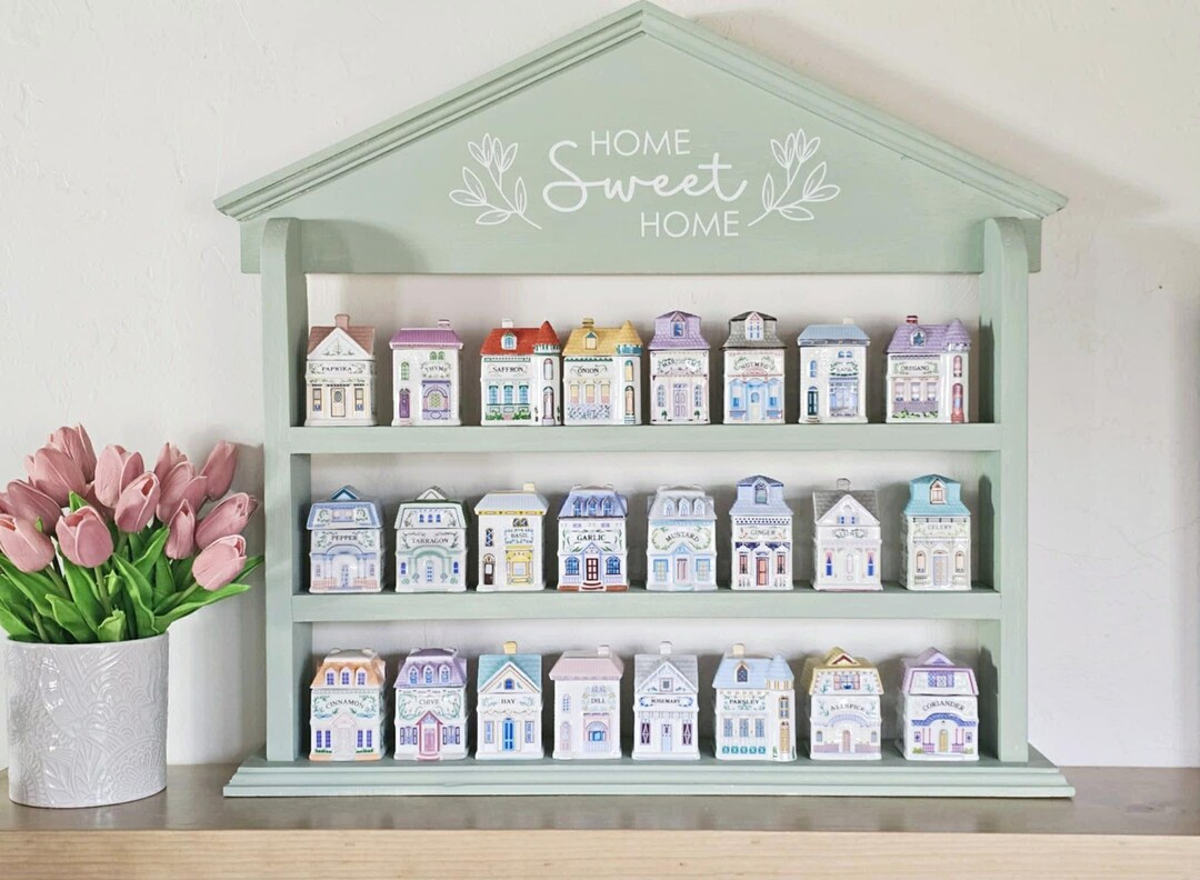 Lenox Inspired Spice Village Rack, House Spice Rack Shelf, Vintage ...