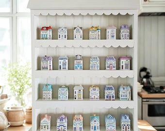 Scalloped House Spice Rack Lenox Inspired | Cottage Village Shelf