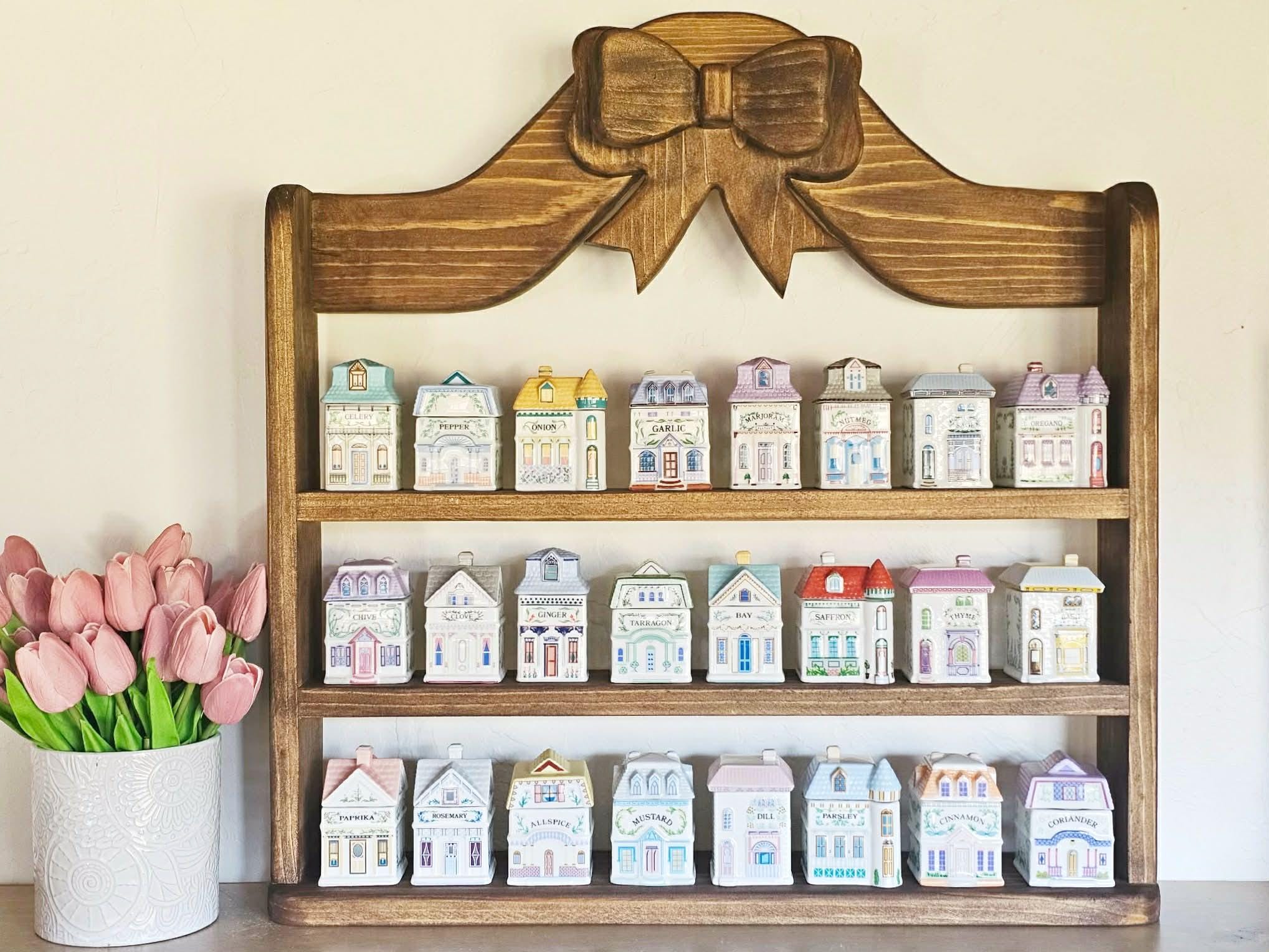Lenox Inspired Spice Village Shelf, Bow Spice Rack, Vintage Cottagecore ...
