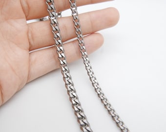 Cubaanse ketting met titanium ketting mode-sieraden