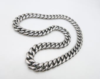 Titanium ketting Cubaanse ketting 14 mm, schakelketting, hypoallergeen, eenvoudig en robuust