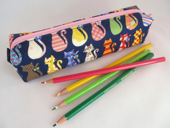 Cat Lover Gift Pencil Case with Gold Zipper Cat Pencil Pouch