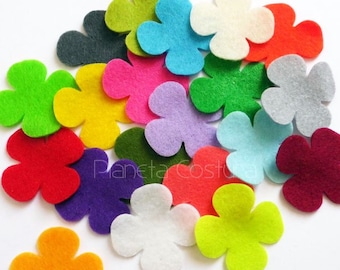 Felt flower in mixed colors, felt shapes for diy projects, die cuts for crafts, floral party table decor