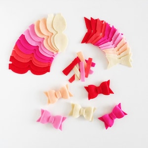 Filzschleifen für Haar-Accessoires, Stirnbänder, Babyparty Basteln, Filzstanzen, Filzformen, Applikationsverzierungen