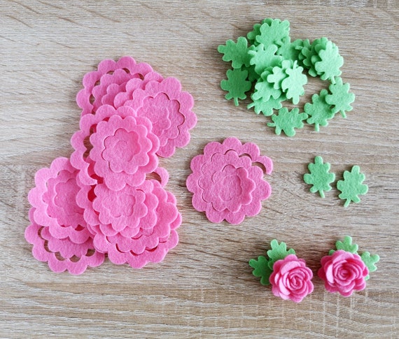 Felt Flowers and Leaves, Create Your Flowers, Rolled Flowers for Crafts  Embellishments, Felt Flower Making 