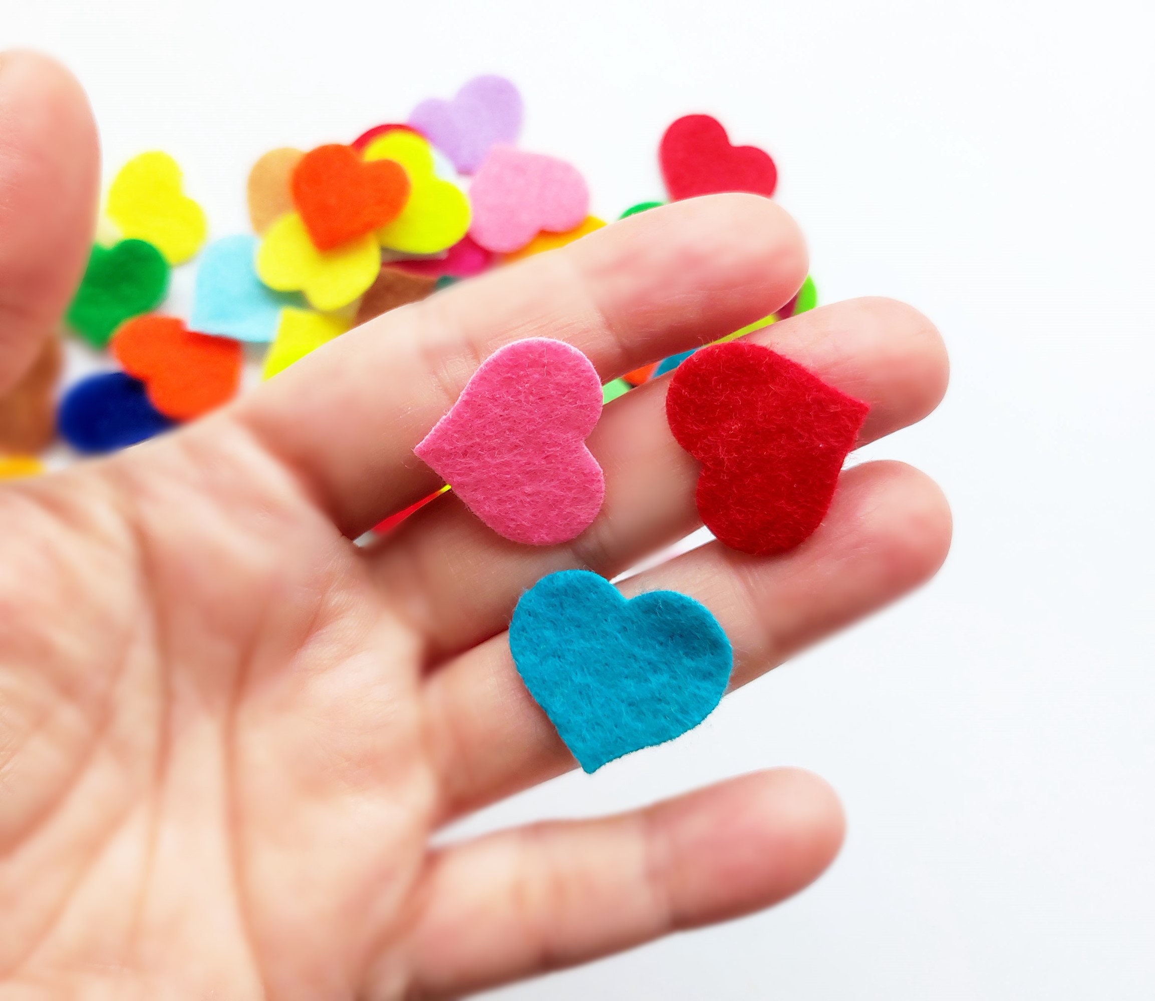 Craft Felt Heart 50 Individual Multi-color Felt Hearts Pack