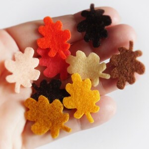 Felt leaves in fall colors, small leafs for table decor image 2