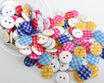 Plastic button, round button for sewing and crafts, 24 pieces, two hole