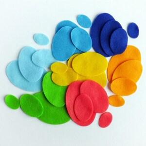 Geometric shapes, felt ovals, felt eggs for crafts, felt shapes for sewing image 4