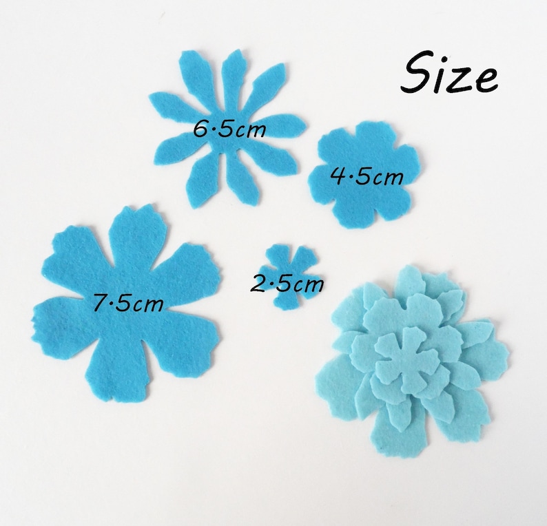 Felt Flower Shapes Die Cuts for Cardmaking and Scrapbooking Etsy
