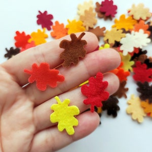 Felt leaves in fall colors, small leafs for table decor image 4