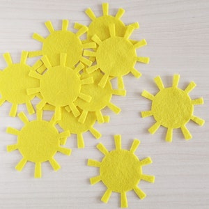 Felt sun, shapes for craft projects, scrapbooking decorations image 3